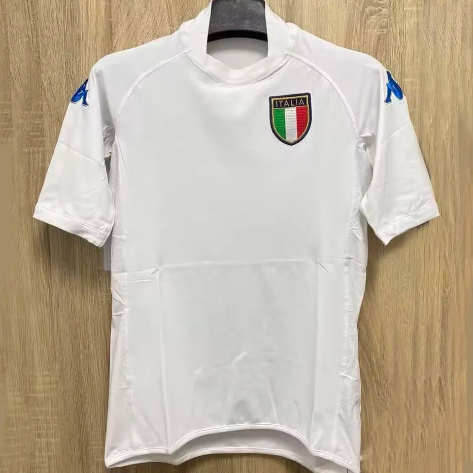 2002 Italy Away White Retro Soccer Jersey Front