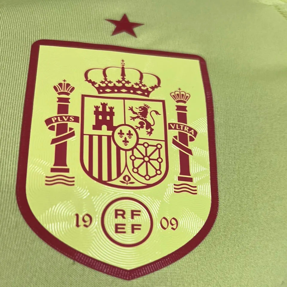 2024/25 Spain Away Yellow Player Version Soccer Jersey Detail 1