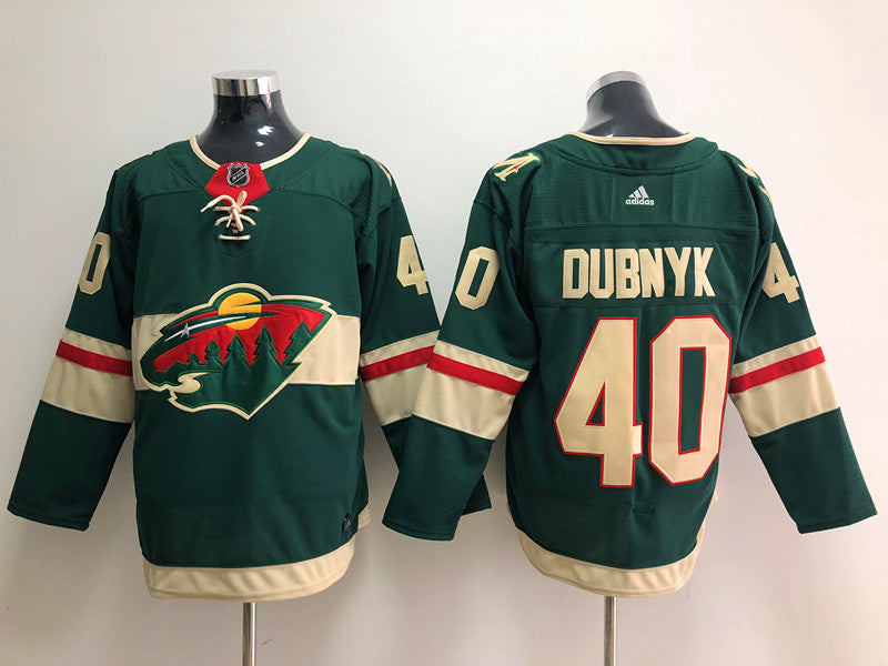 Men's Minnesota Wild Devan Dubnyk #40 Green Home Breakaway Player Jerseys