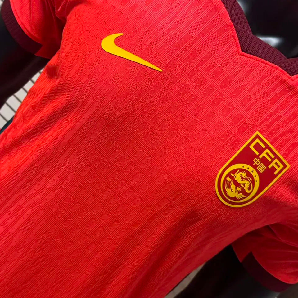2026/27 China Home Red Player Version Soccer Jersey Detail 4