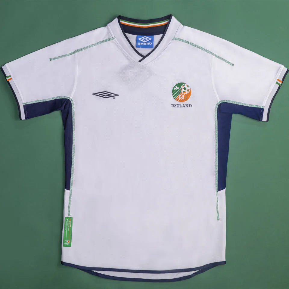 2002 Ireland Away White Retro Soccer Jersey Back