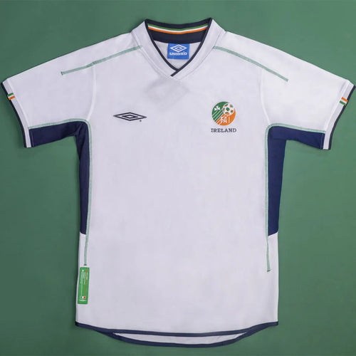 2002 Ireland Away White Retro Soccer Jersey Back