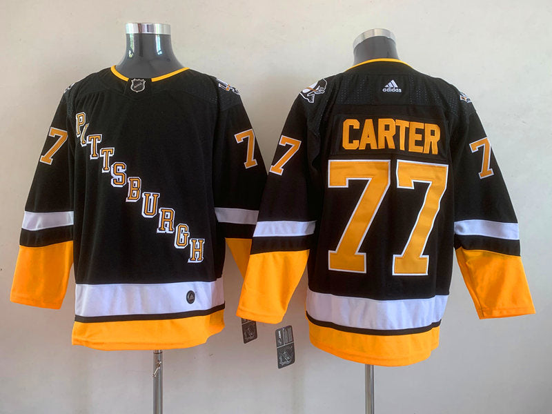 Men's Pittsburgh Penguins Jeff Carter #77 Black Player Jerseys