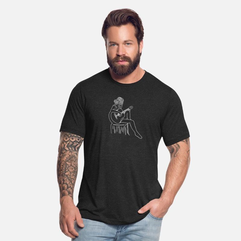 ACOUSTIC GUITAR LINE ART, WOMENS