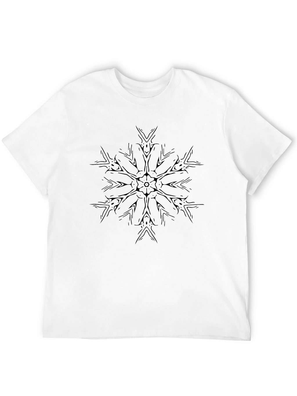 Black Graphic Tee - Abstract Mandala Design