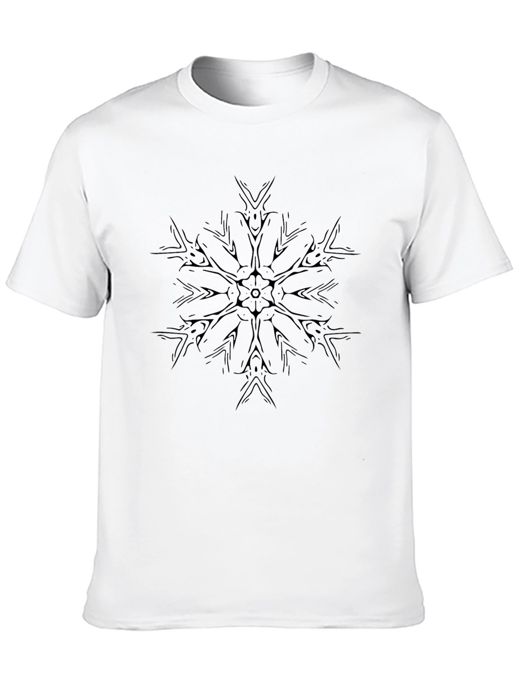 Black Graphic Tee - Abstract Mandala Design
