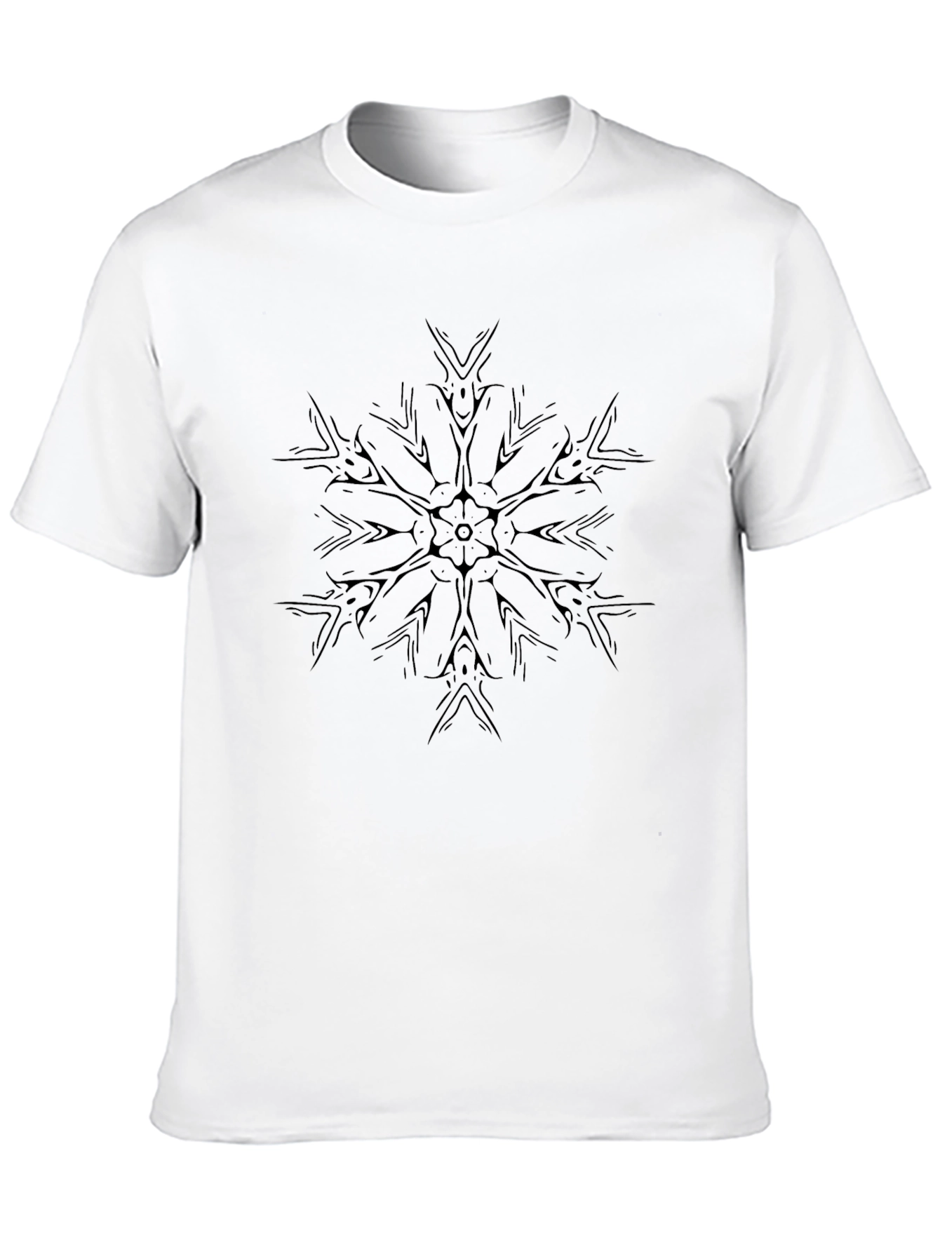Black Graphic Tee - Abstract Mandala Design