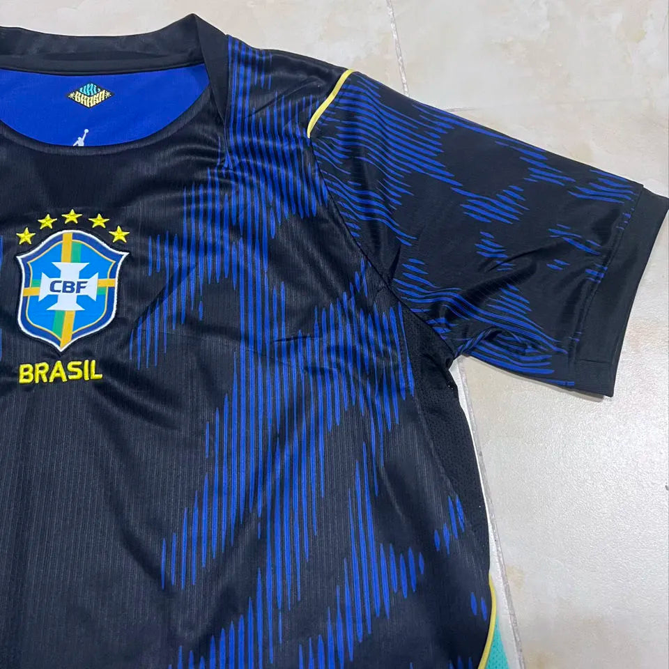 2026/27 Brazil Away Blue Fans Soccer Jersey Detail 1