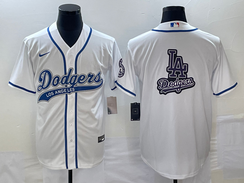 Men's Los Angeles Dodgers White Team Jerseys Joint Edition