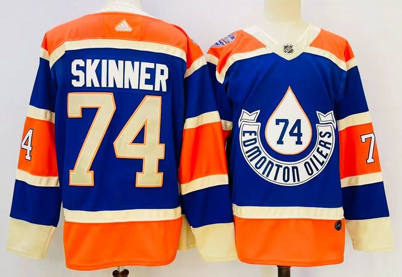Men's Edmonton Oilers Stuart Skinner #74 Blue Game Jerseys