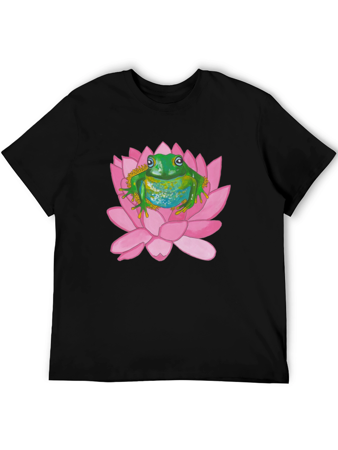 Frog on Lotus Flower Graphic T-Shirt