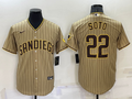 Men's San Diego Padres Juan Soto #22 Tan Replica Player Jerseys