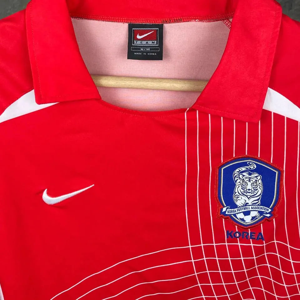 2002 South Korea Home Red Retro Long Sleeve Soccer Jersey Detail 2