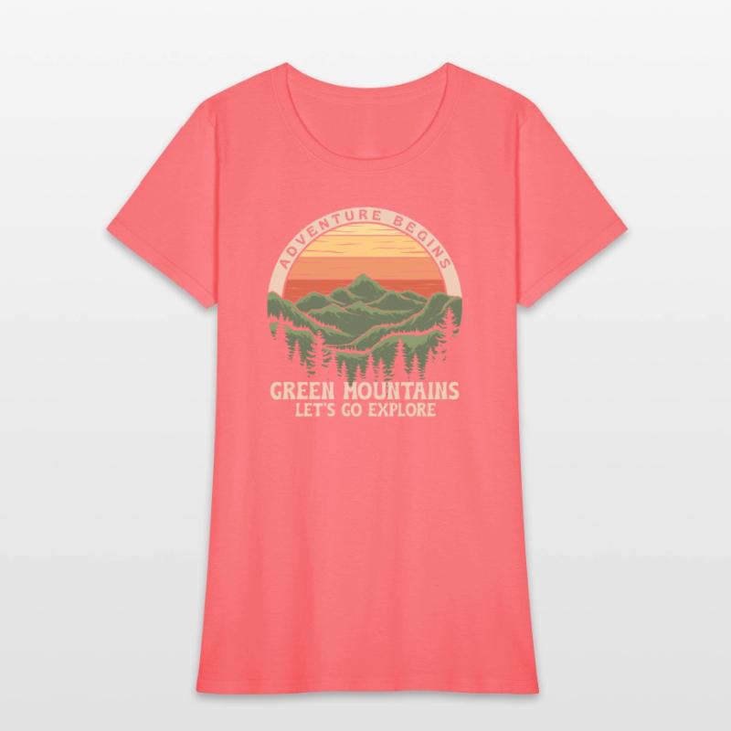Adventure Begins, retro design. Mountain days
