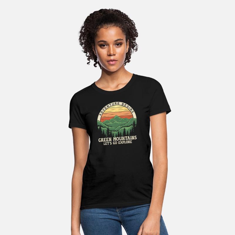 Adventure Begins, retro design. Mountain days