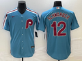 Men's Philadelphia Phillies Kyle Schwarber #12 Blue Replica Player Jerseys