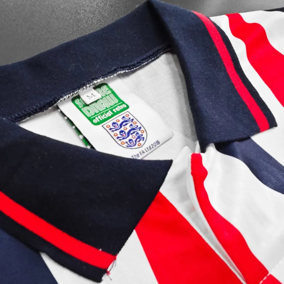 1992 England Home White Retro Soccer Jersey Detail 1