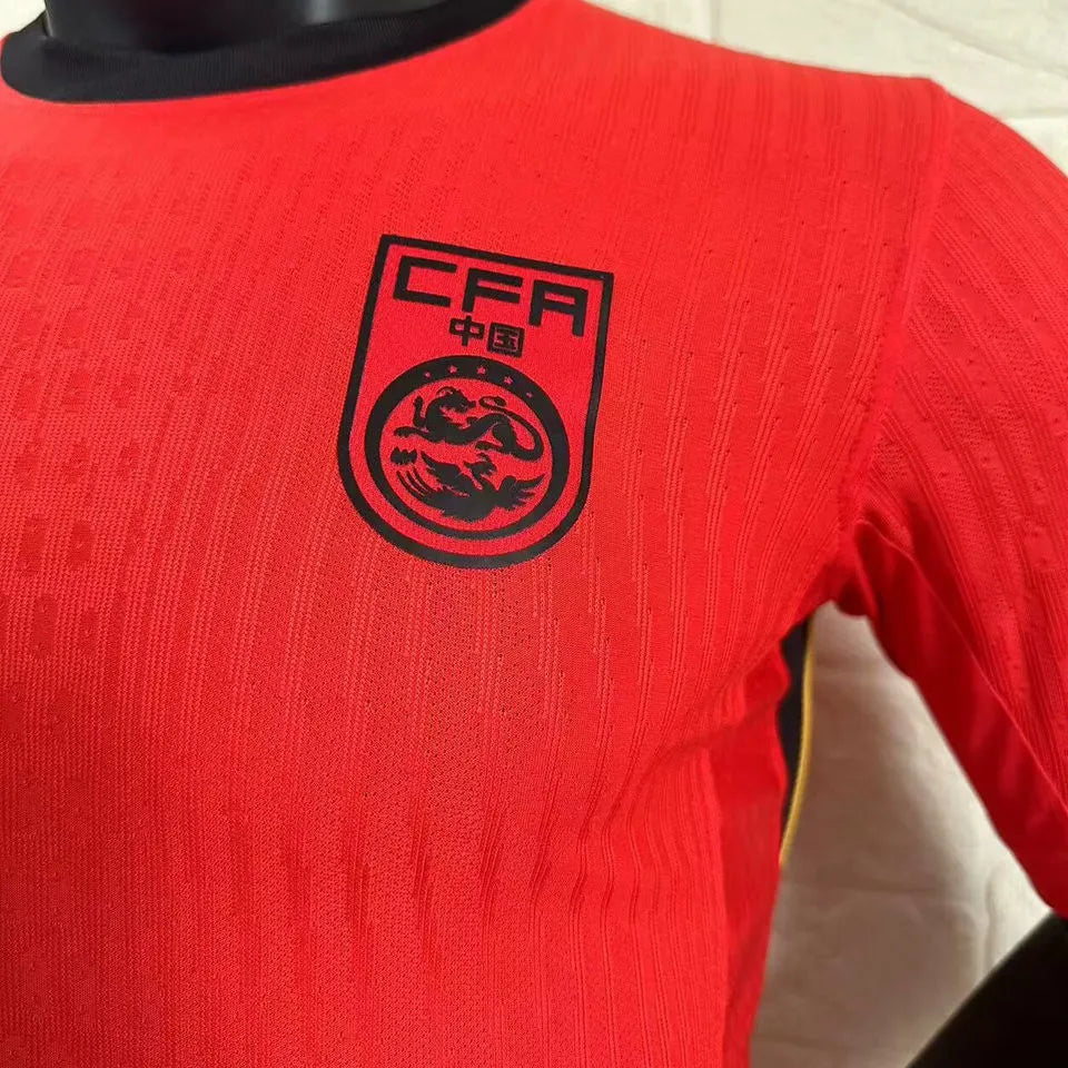 2024/25 China Home Red Player Version Soccer Jersey Detail 3