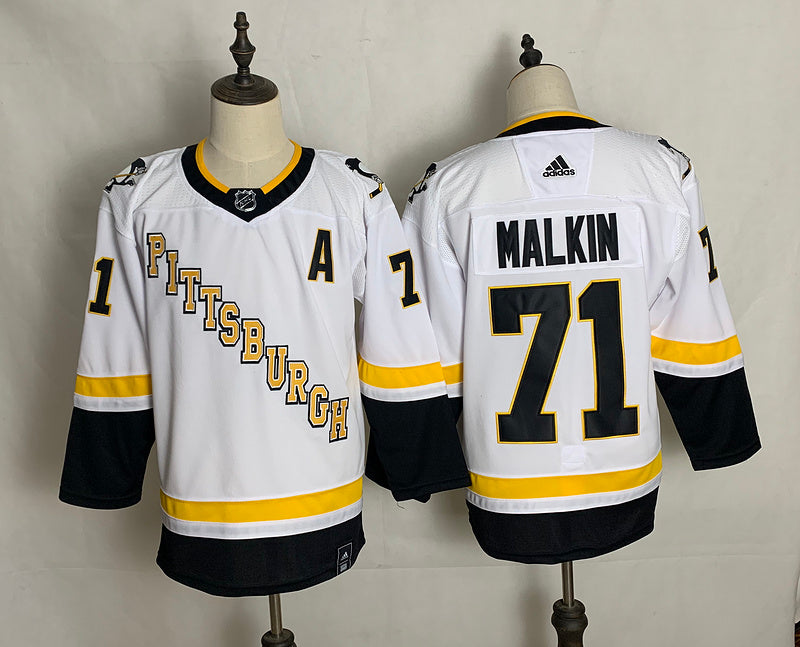 Men's Pittsburgh Penguins Evgeni Malkin #71 White Player Game Jerseys
