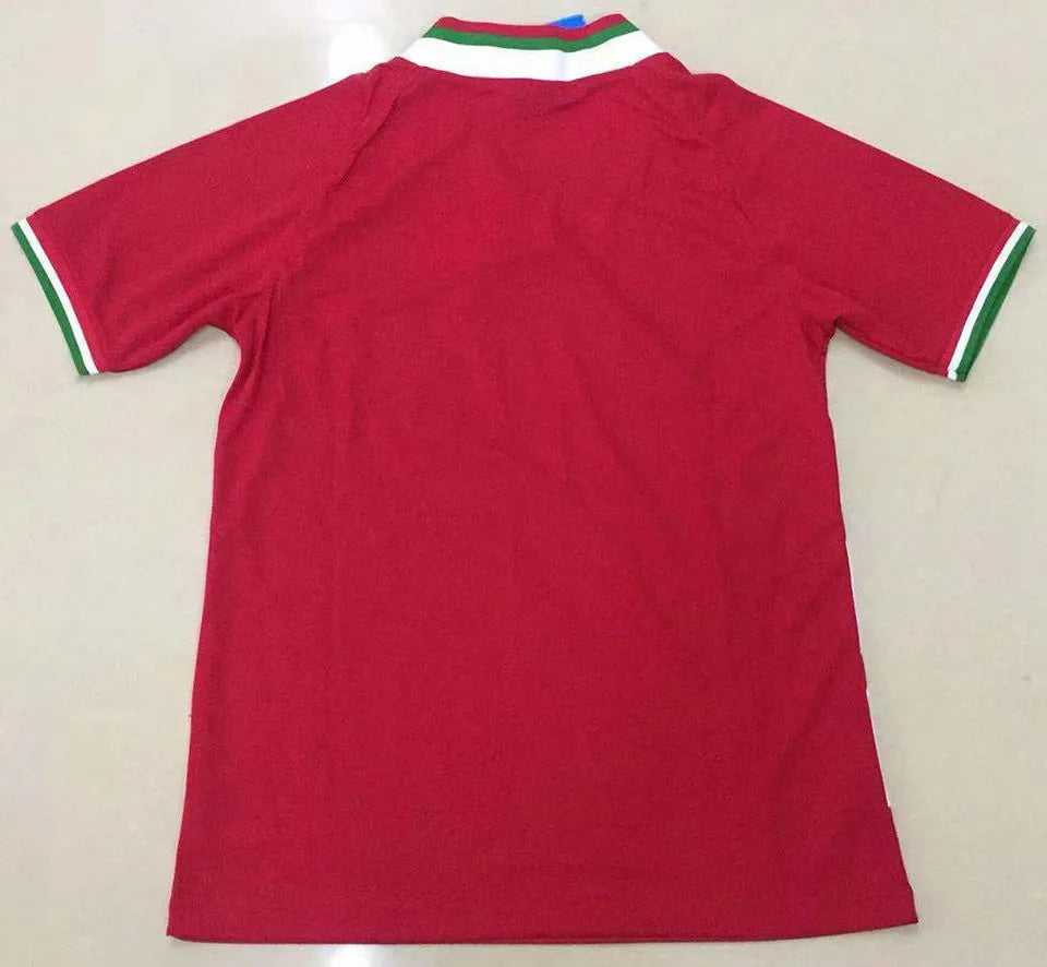 1994 Bulgaria Away Red Retro Soccer Jersey Detail 1