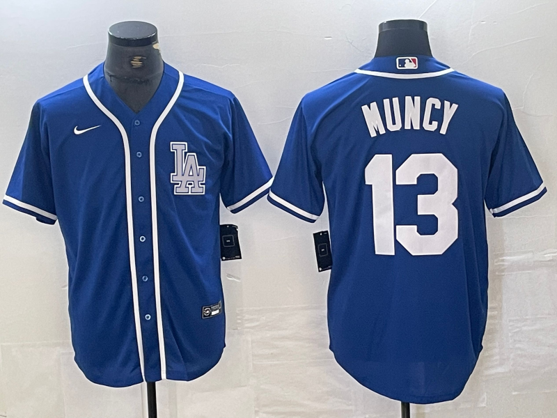 Men's Los Angeles Dodgers Max Muncy #13 Blue Limited Player Jerseys
