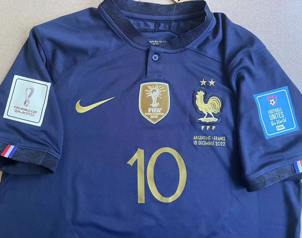 MBAPPE #10 France 1:1 Quality Home Fans Jersey 2022/23 ★★ Detail 1
