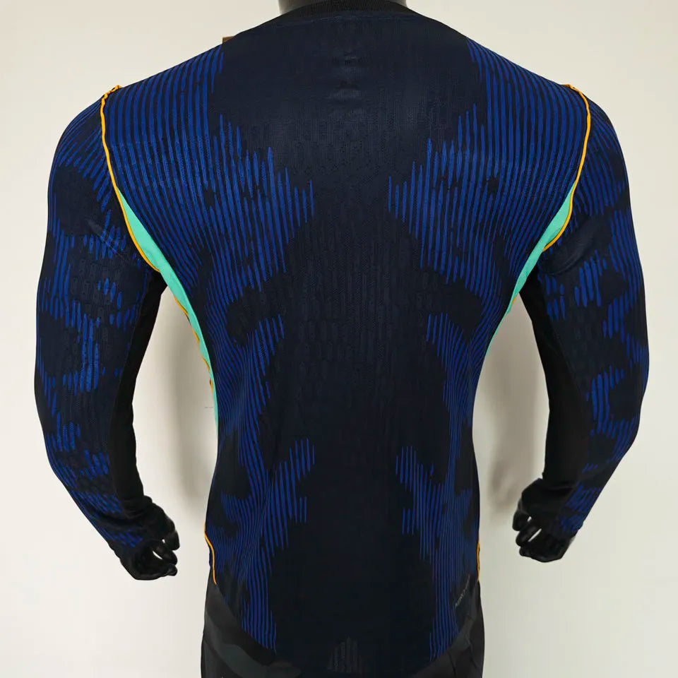 2026/27 Brazil Away Blue Player Version Long Sleeve Soccer Jersey Back