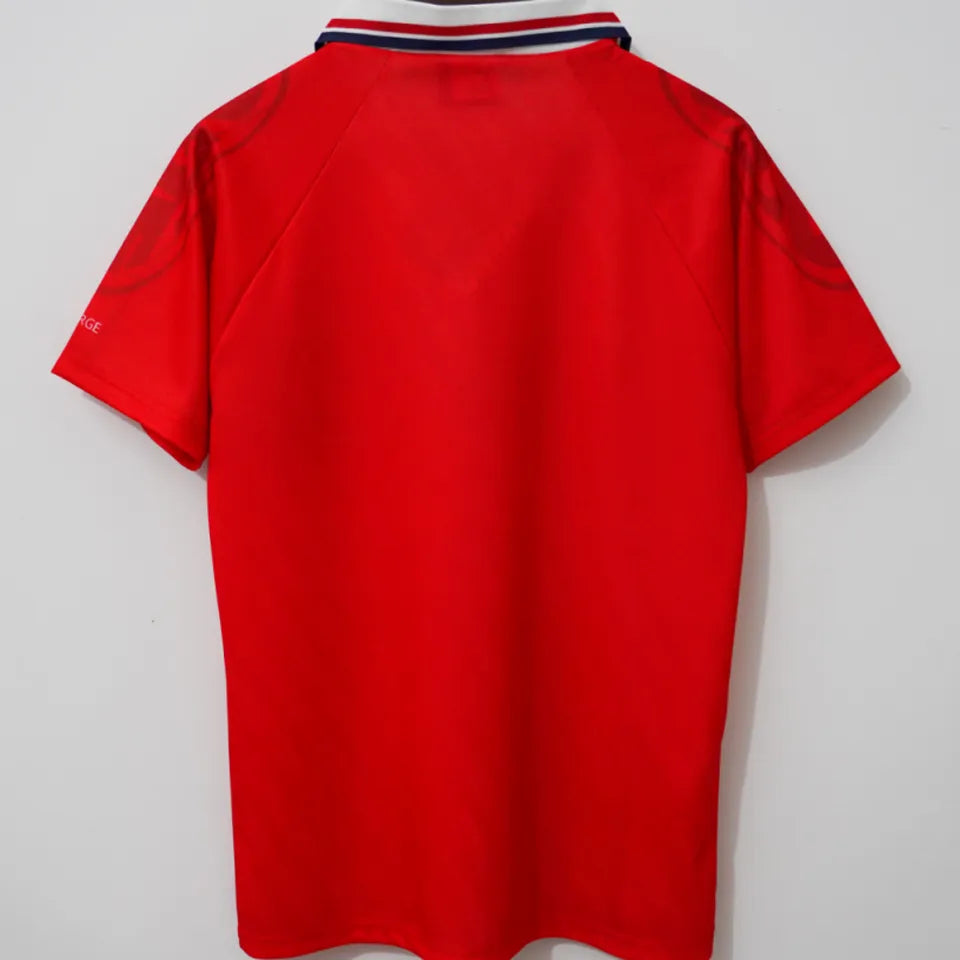 1997/1998 Norway Home Red Retro Soccer Jersey Back
