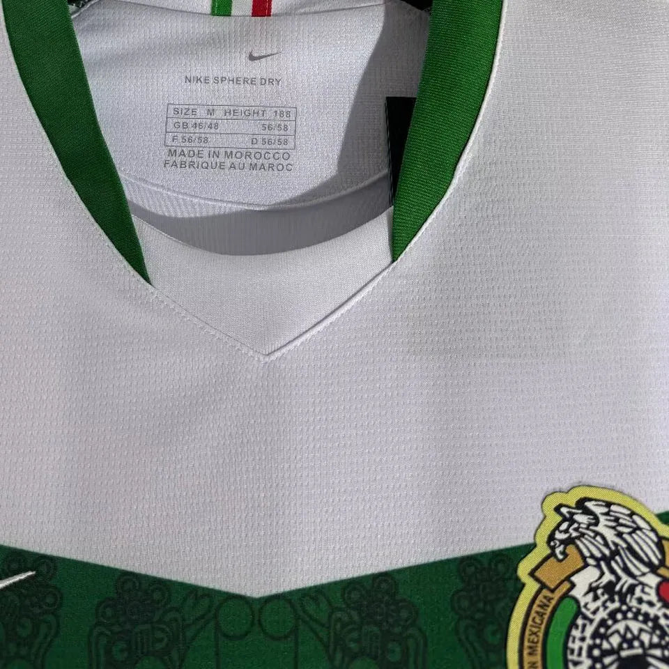 2006 Mexico Away White Retro Soccer Jersey Detail 1