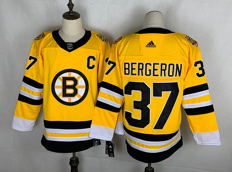 Men's Boston Bruins Patrice Bergeron #37 Yellow Player Game Jerseys