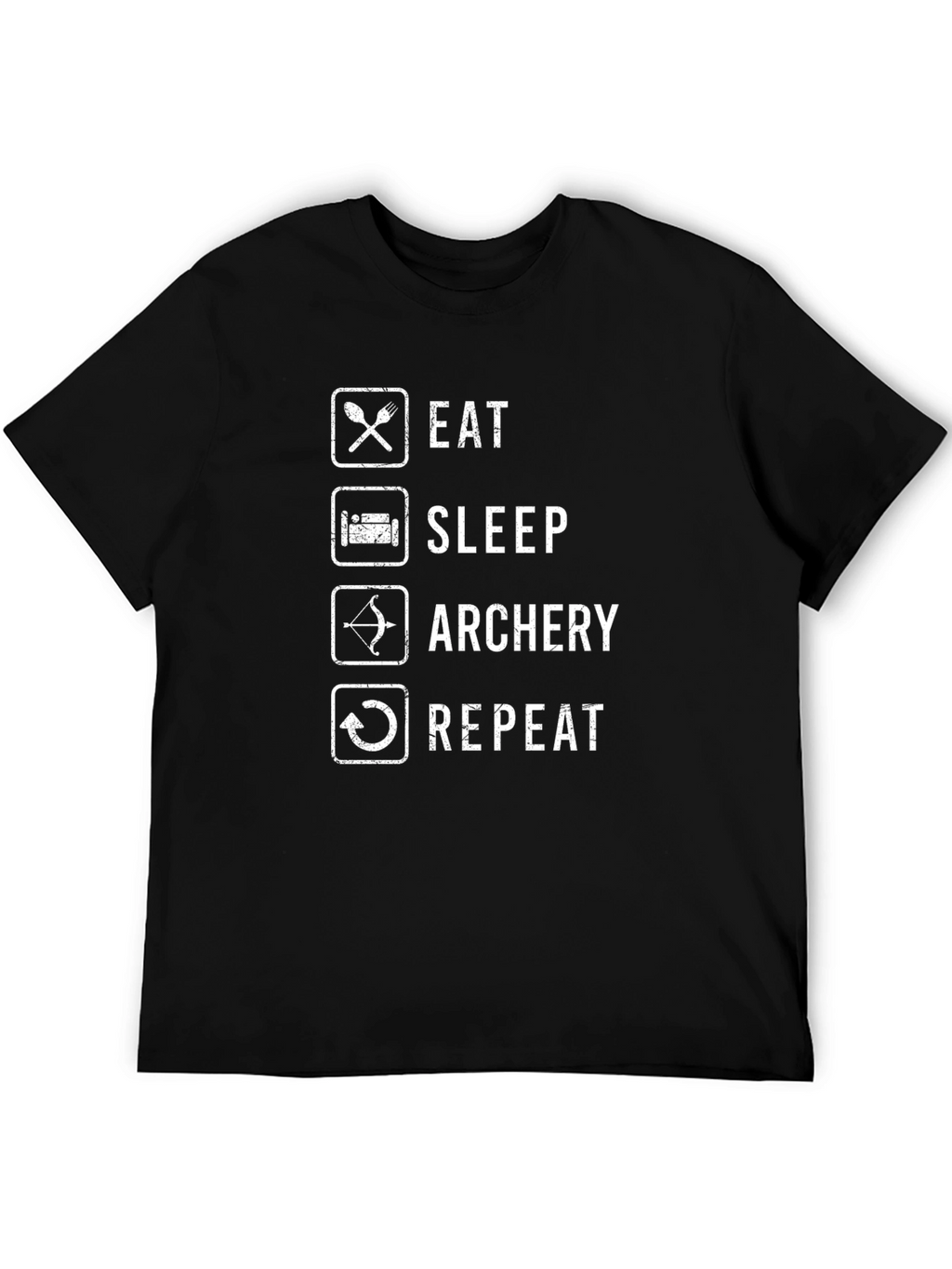 Eat Sleep Archery Repeat Black T-Shirt
