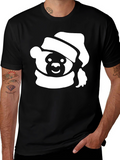 Festive Holiday Bear T-Shirt - Black