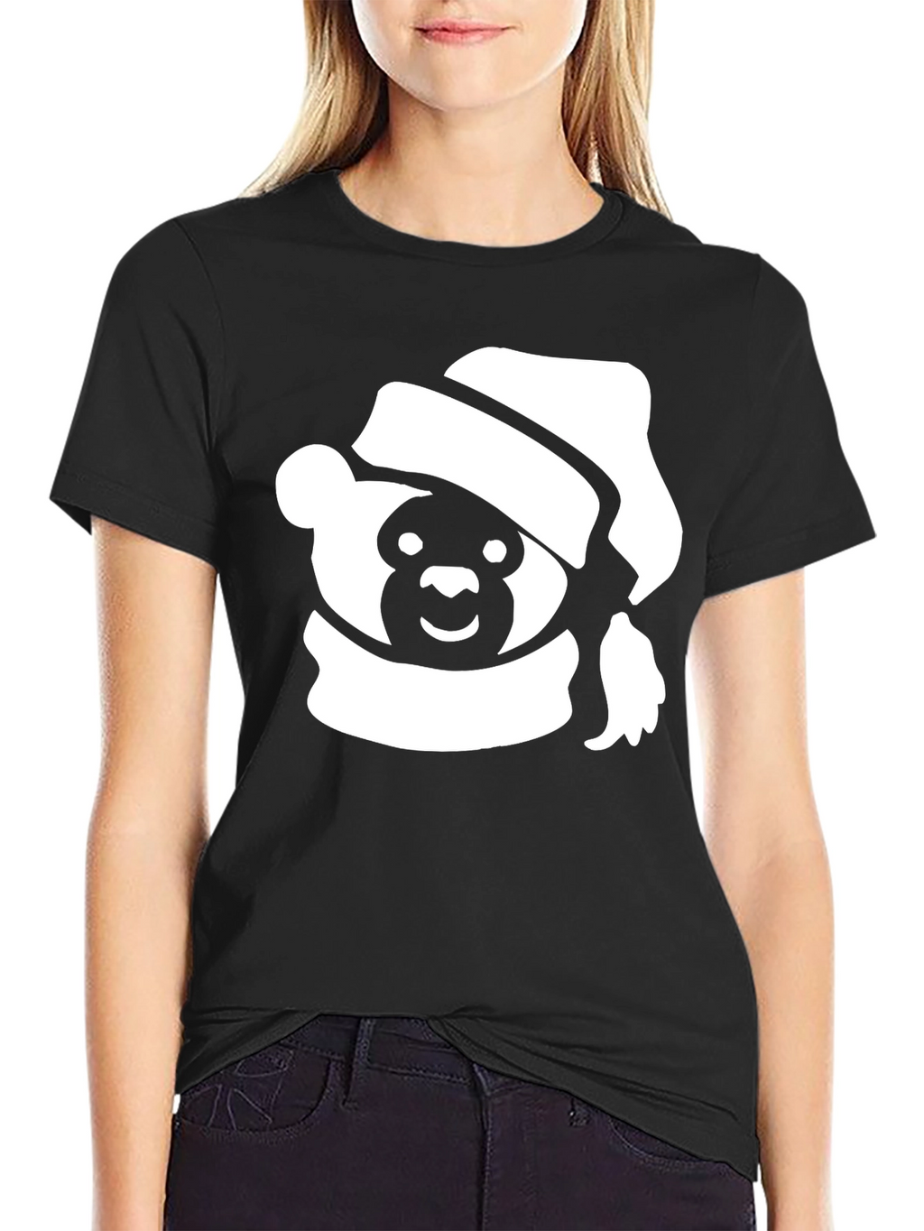 Festive Holiday Bear T-Shirt - Black
