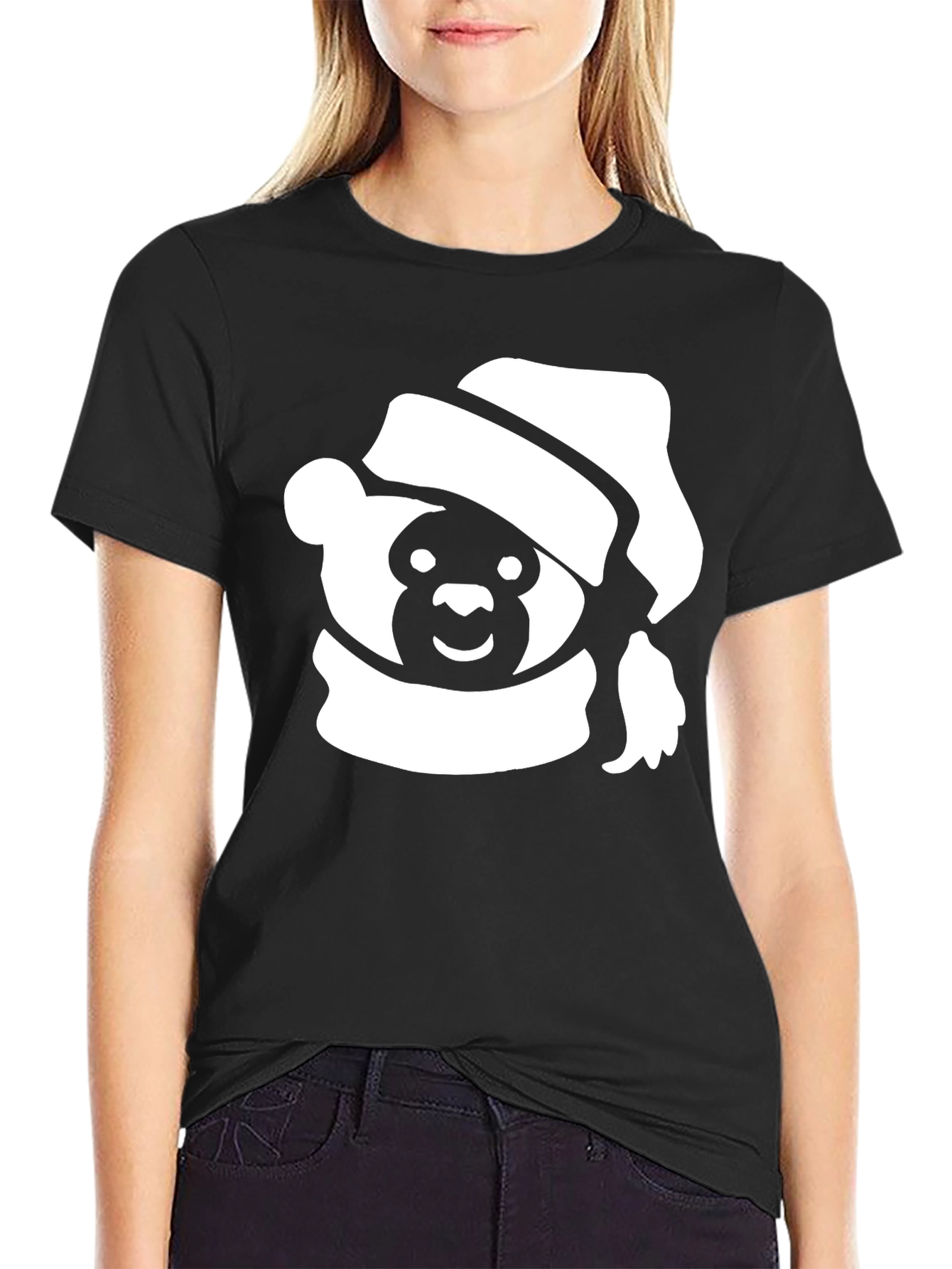Festive Holiday Bear T-Shirt - Black