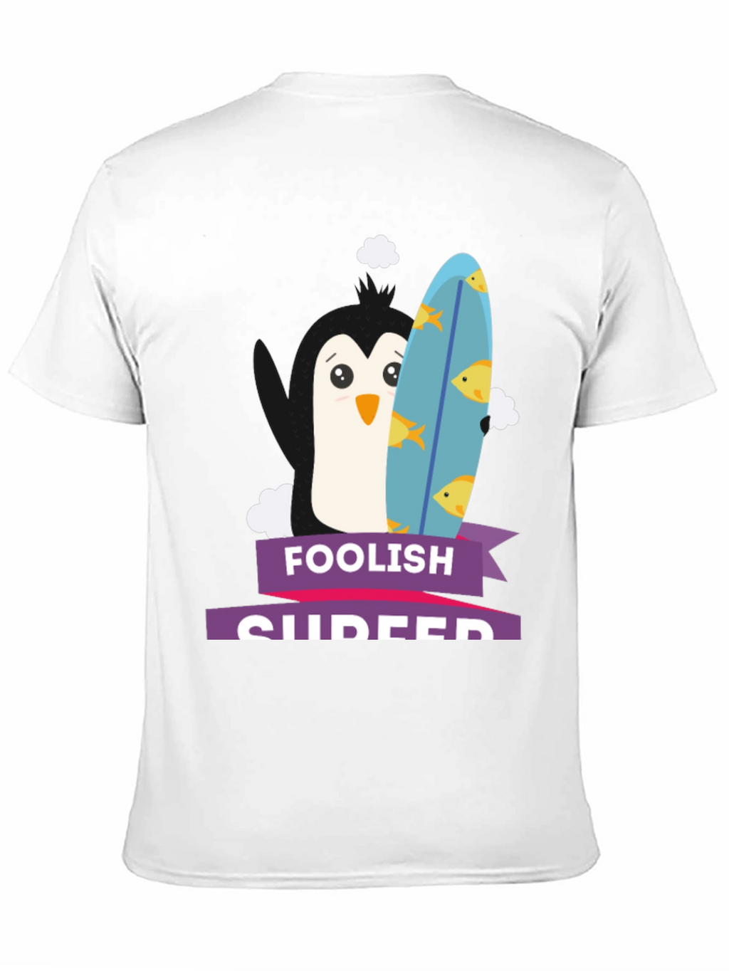 Foolish Surfer Penguin Graphic Tee