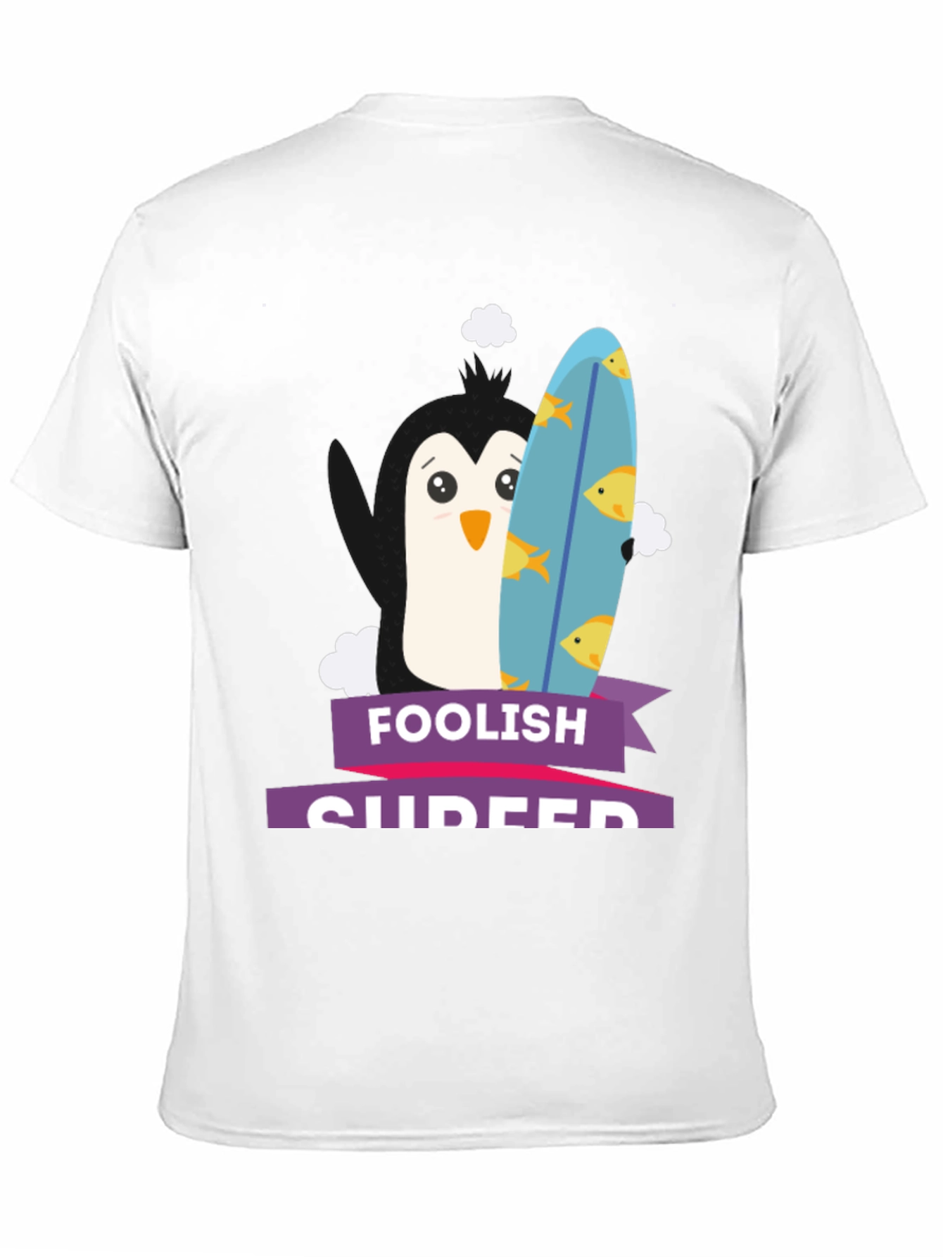 Foolish Surfer Penguin Graphic Tee