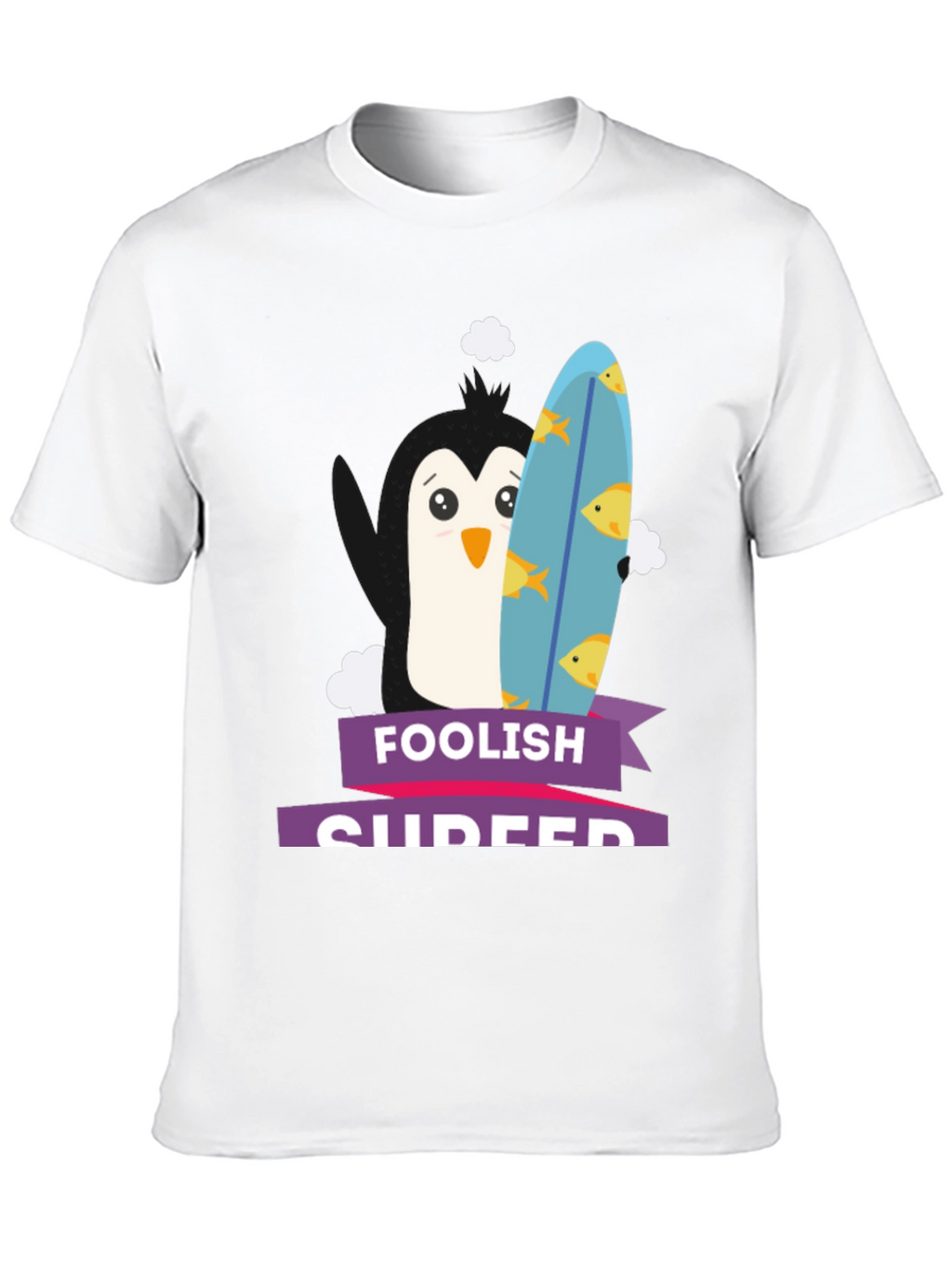 Foolish Surfer Penguin Graphic Tee