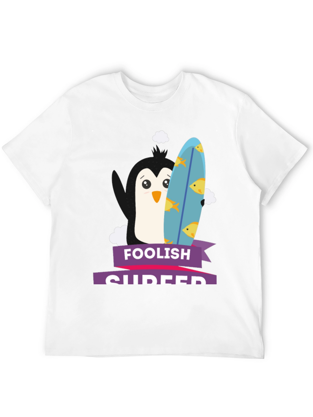 Foolish Surfer Penguin Graphic Tee
