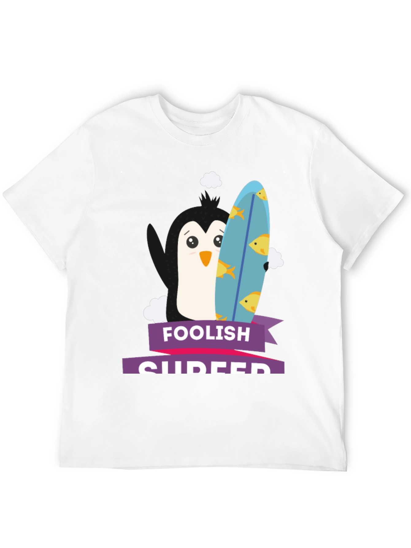 Foolish Surfer Penguin Graphic Tee