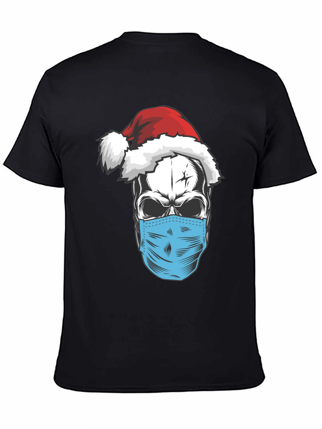 Skull Santa Mask T-Shirt - Holiday Humor