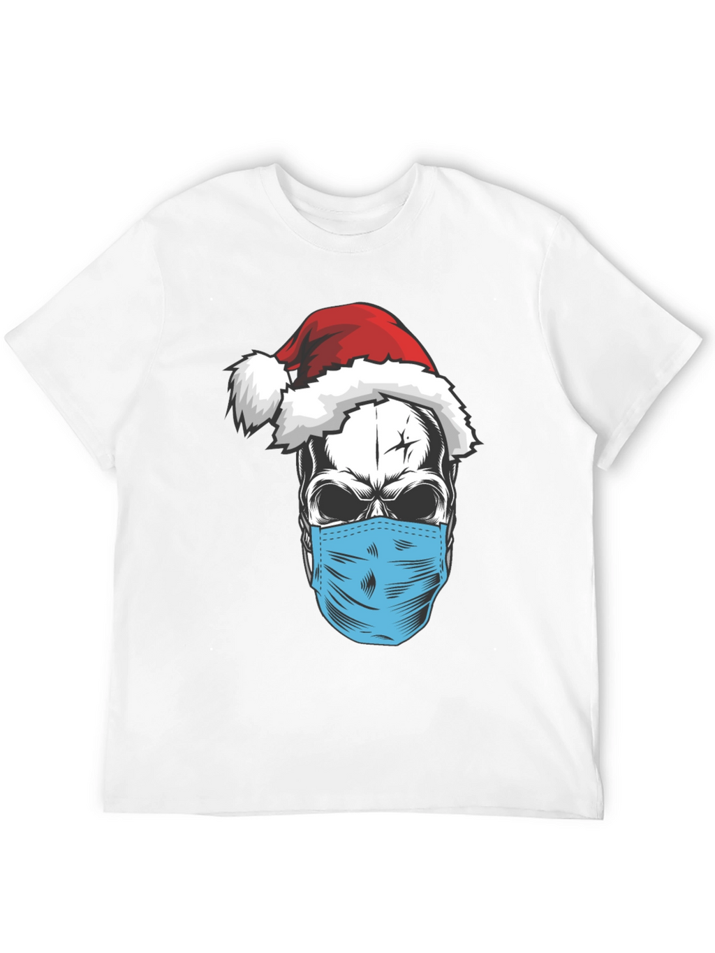 Skull Santa Mask T-Shirt - Holiday Humor