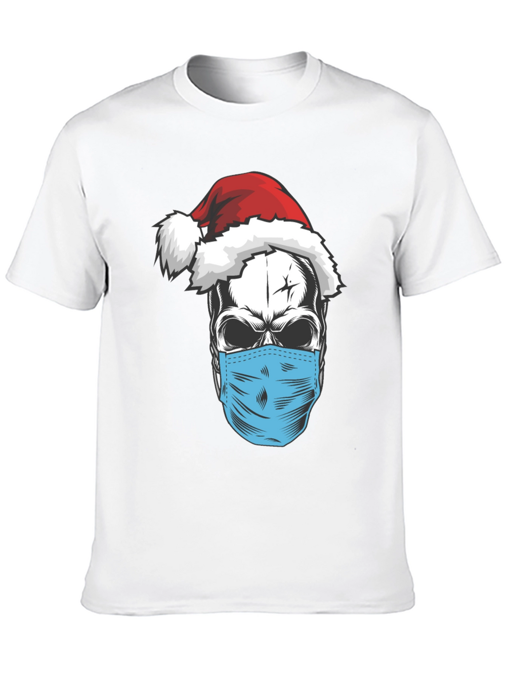 Skull Santa Mask T-Shirt - Holiday Humor