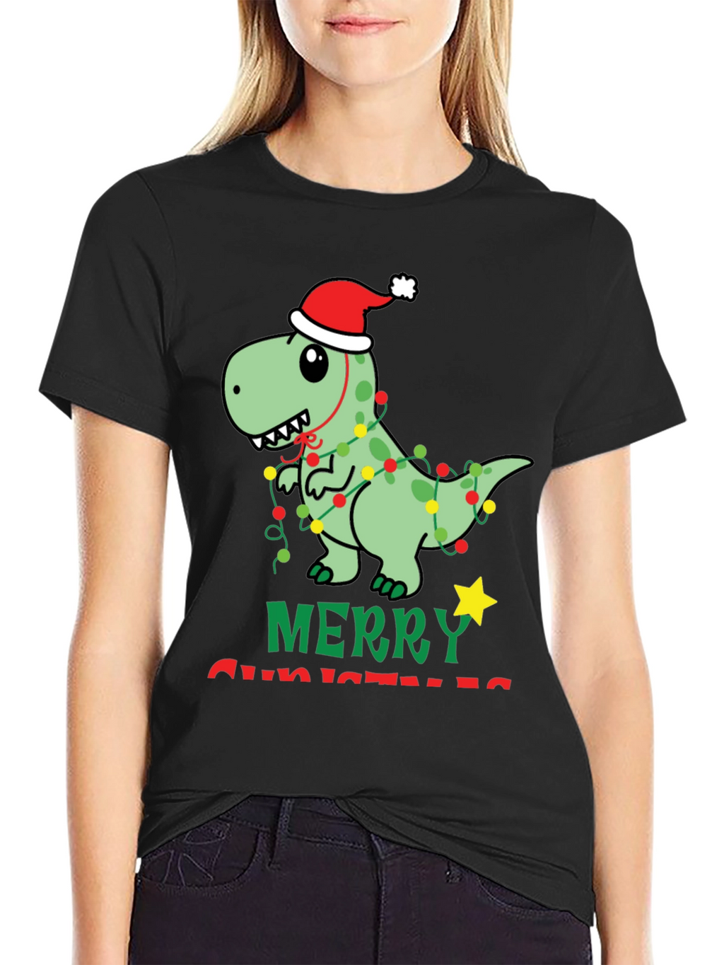 Festive Dinosaur Christmas T-Shirt