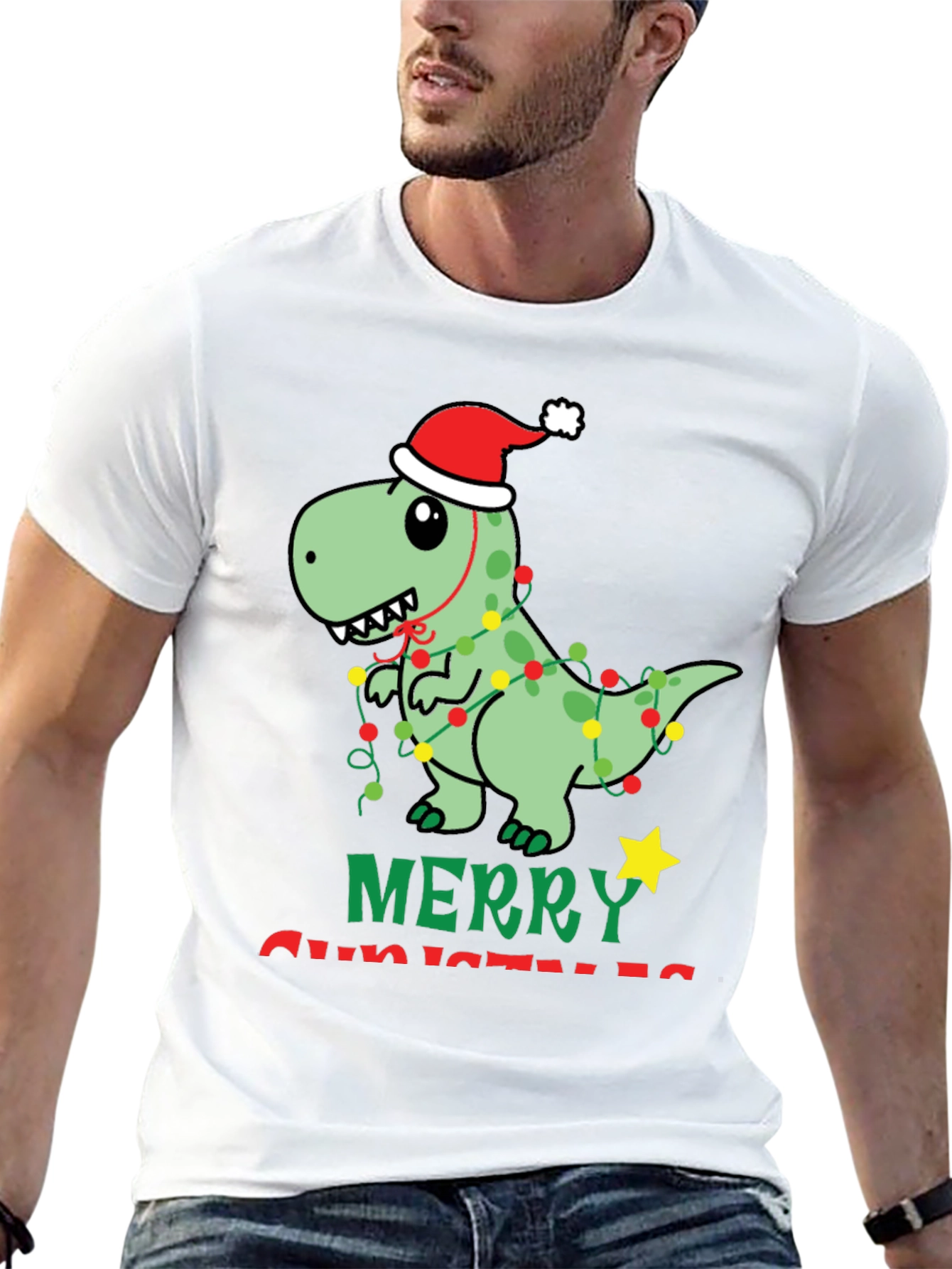 Festive Dinosaur Christmas T-Shirt
