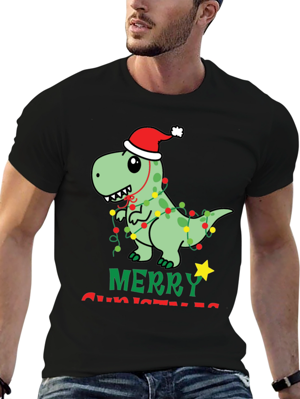 Festive Dinosaur Christmas T-Shirt