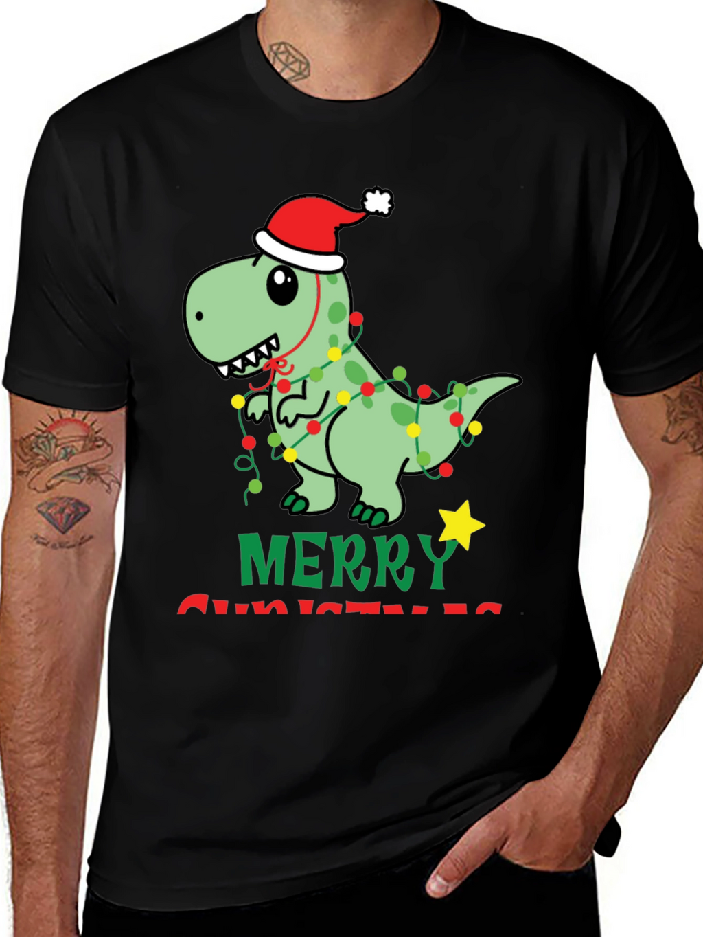 Festive Dinosaur Christmas T-Shirt