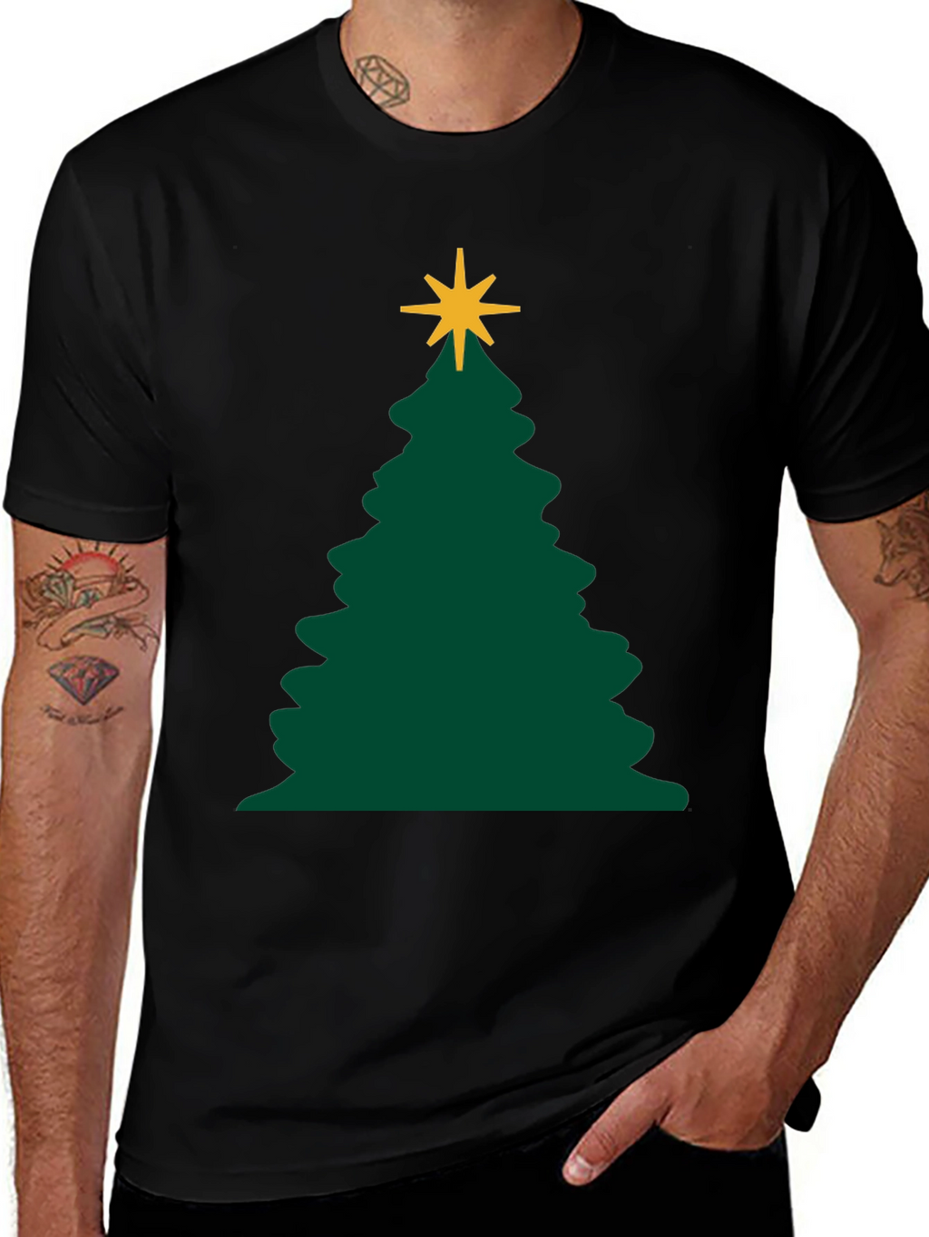 Christmas Tree Graphic Tee - Holiday Apparel