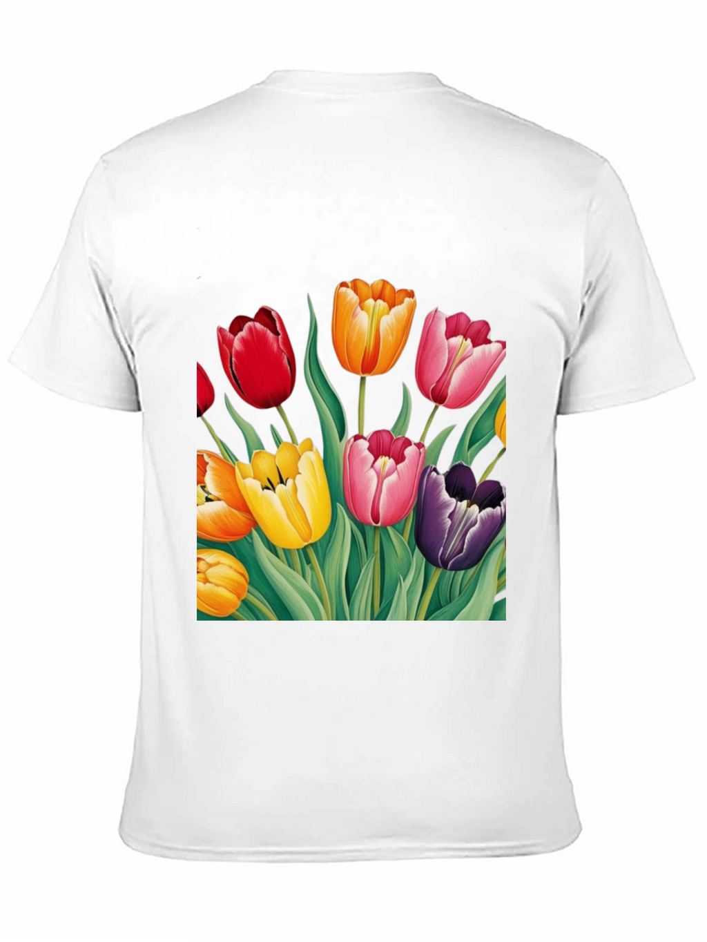 Tulip Garden Graphic Tee - Unisex Black T-Shirt