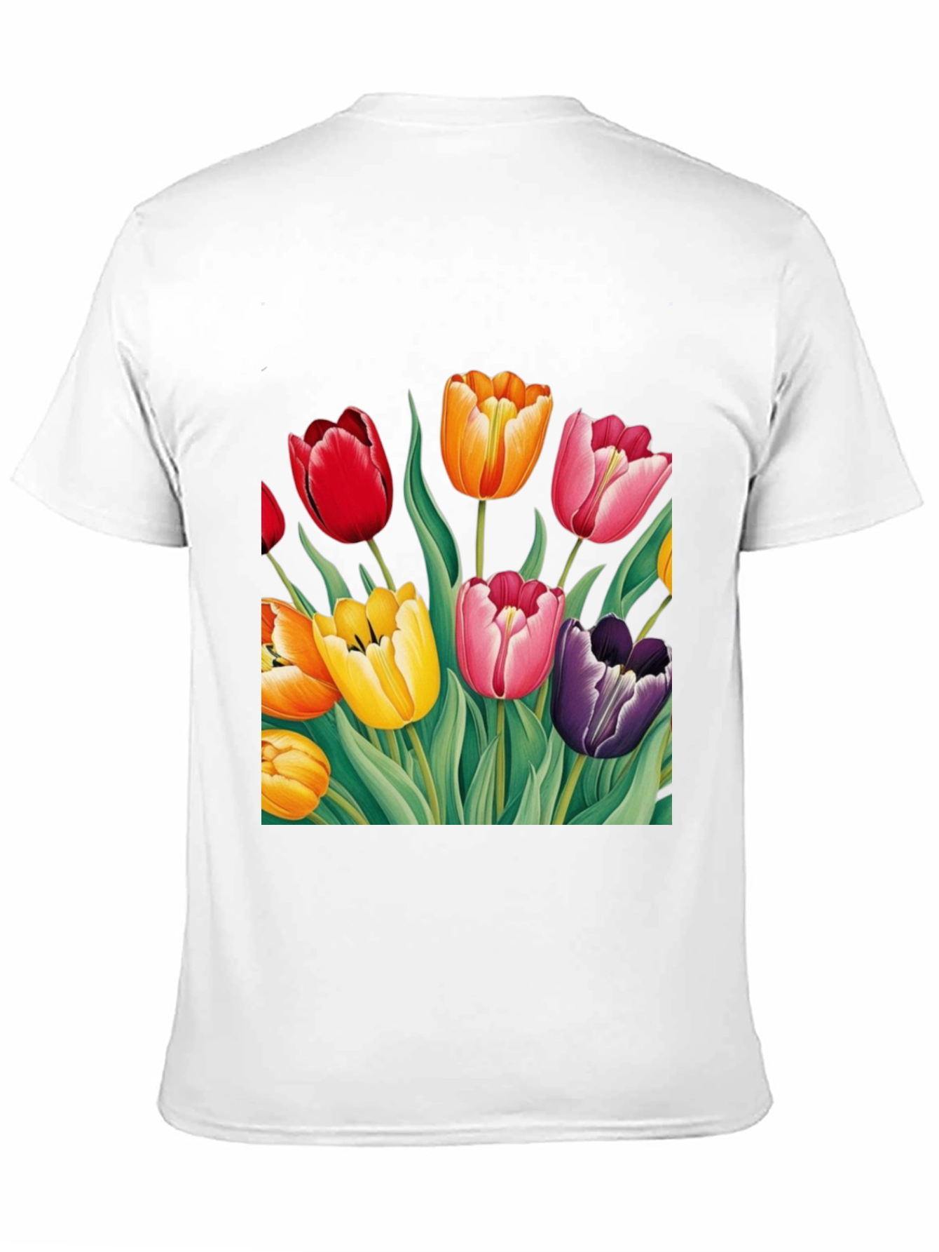 Tulip Garden Graphic Tee - Unisex Black T-Shirt
