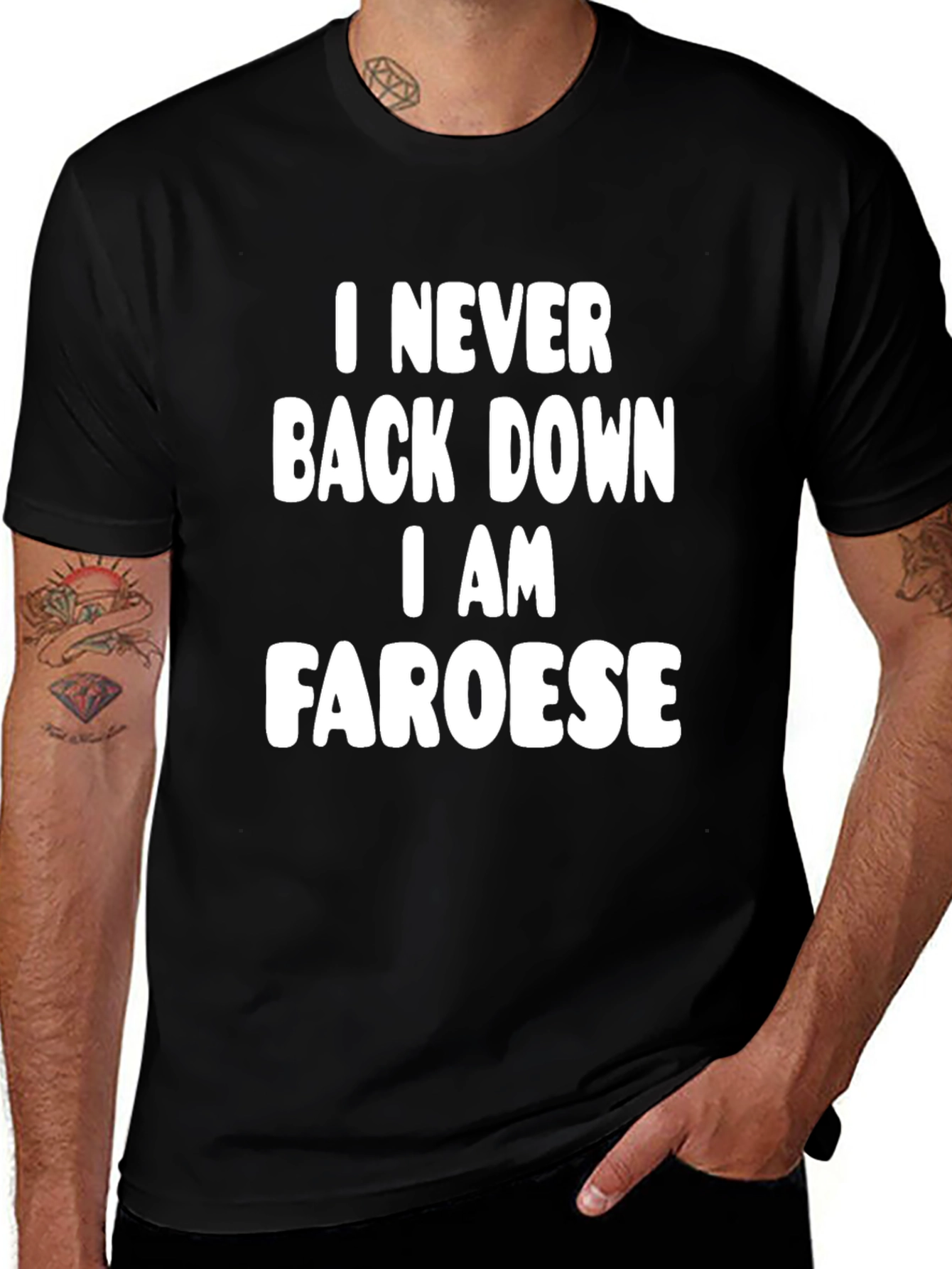 I Never Back Down I AM Faroese Black T-Shirt